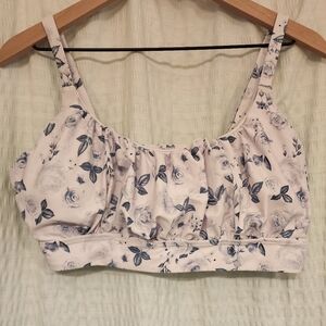 Cider Floral Bikini - 0XL - White and Blue